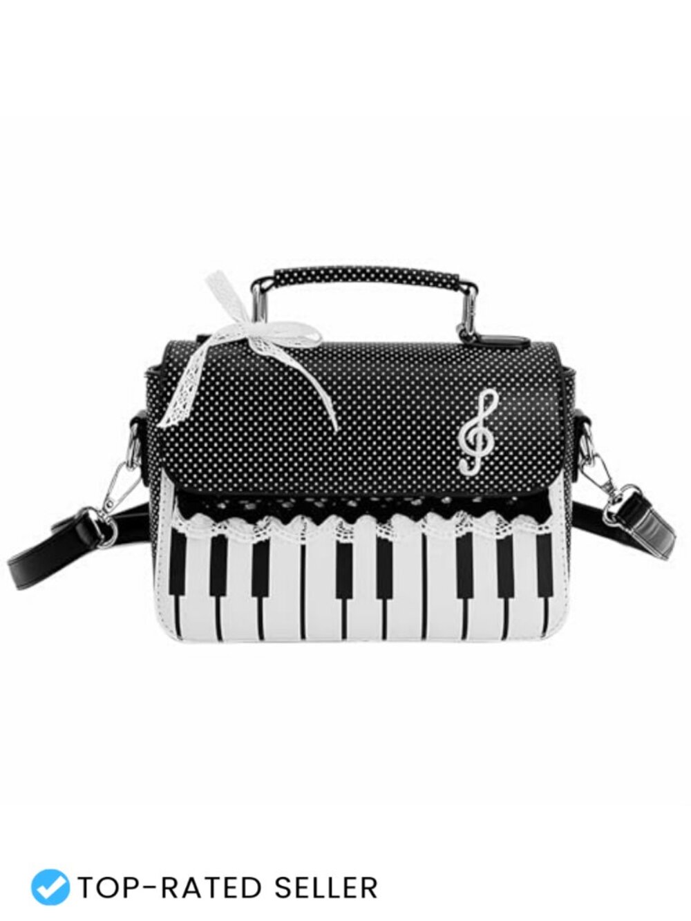 Piano Keyboard Crossbody Bag Faux Leather Kawaii Y2K Harajuku Purse